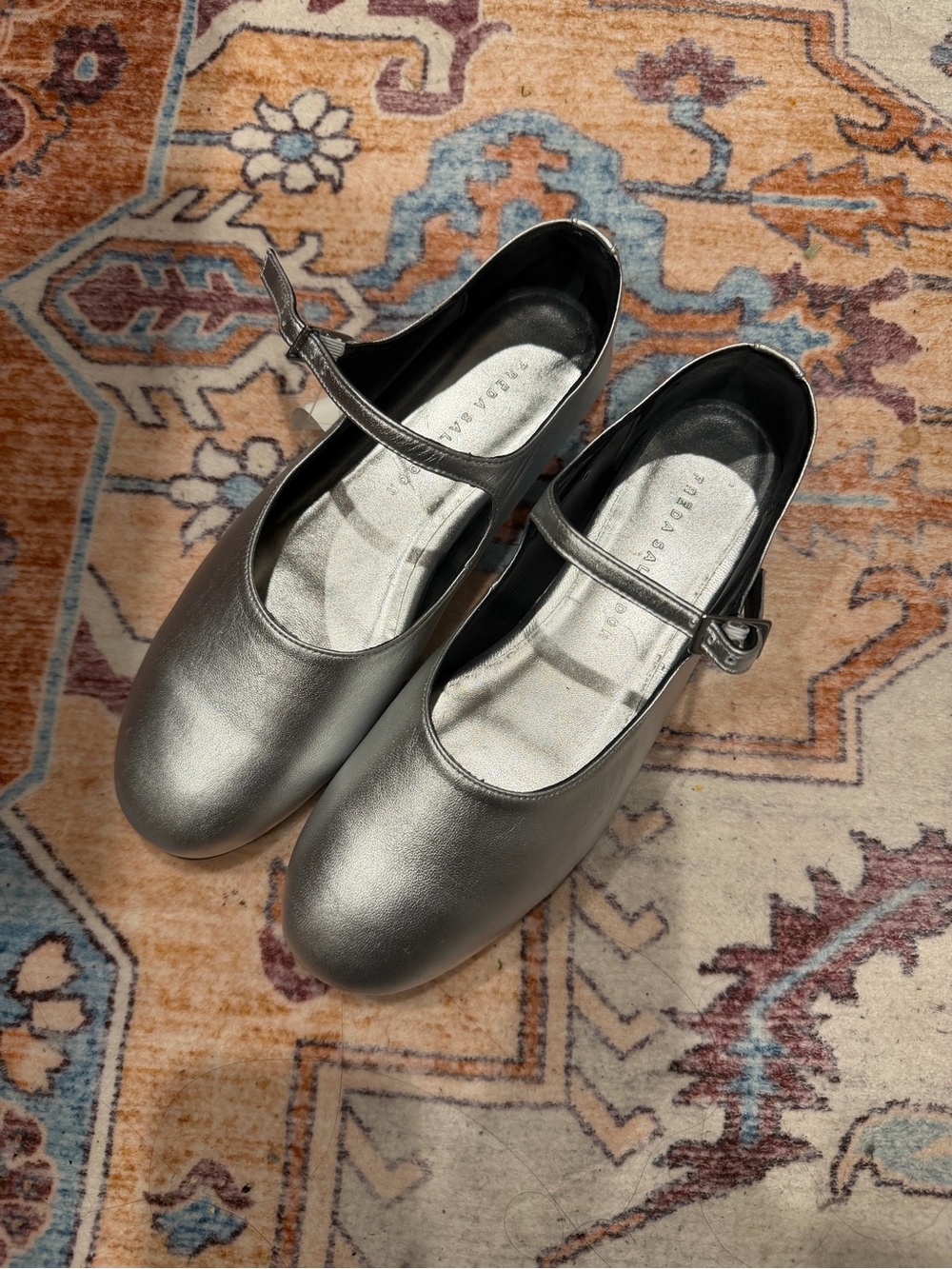 Freda Salvador Silver Mary Jane Flats